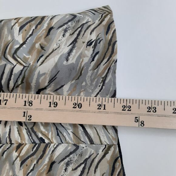 Vintage 80s Satin Sleeveless Blouse 100% Silk Animal Print Womens 12 Mob Wife - Picture 9 of 10